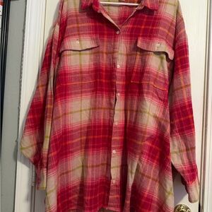 Old Navy Multicolor Plaid Boyfriend Shirt